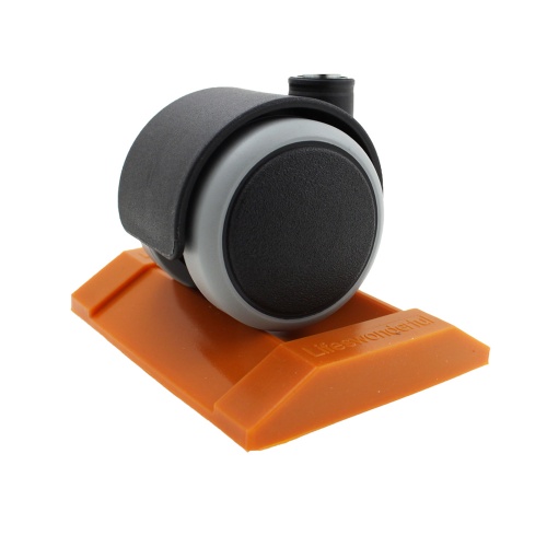 Solid Rubber Furniture Caster Cups For Beds, Sofas & Chairs - Orange
